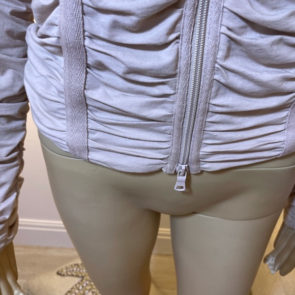 Armani Exchange, Ruched Skin Tight zip up turtleneck top Sz S Like New - Picture 5 of 13